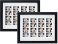Golden State Art, 8.5X11 Photo Frame with Mat for 4 2X6 Photo Booth Pictures, Includes Real Glass & Easel Back Display, Make A Good Gifts, Black, 2 Pack