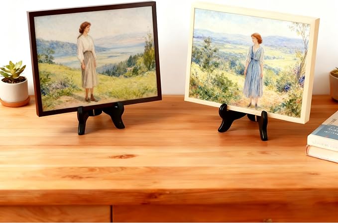 6Pcs 7 Inch Plate Stand, Small Folding Display Easels and Picture Holders for Decorative Picture Frame (Black)