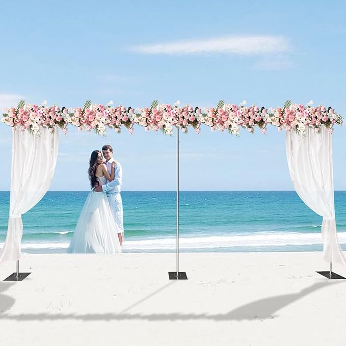 20ft x 10ft Adjustable Telescopic Heavy Duty Portable Pipe and Drape Backdrop Stand Photography Background Party Event Wedding Decoration Exhibition Trade Show Photo Studio Support Equipment