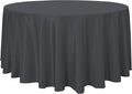 sancua Round Tablecloth - 108 Inch - Water Resistant Spill Proof Washable Polyester Table Cloth Decorative Fabric Table Cover for Dining Tables, Buffet Parties and Camping, Grey