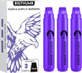 3 Pcs Purple Jumbo Permanent Markers: 15mm Wide Tip Thick Acrylic Paint Pen Large Calligraphy Marker for Rock Painting, Poster, Sign, Canvas, Glass, Wood, Ceramic