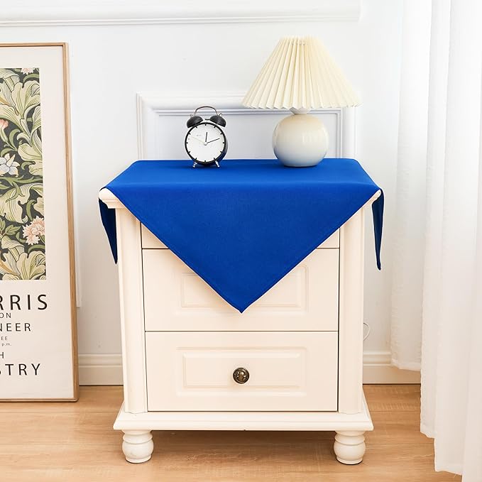 2 Pack Small Square Table Cloth 24X24 Inch Royal Blue Tablecloth Washable Polyester Solid Table Cover for Night Stand End Table Side Table Outdoor Indoor