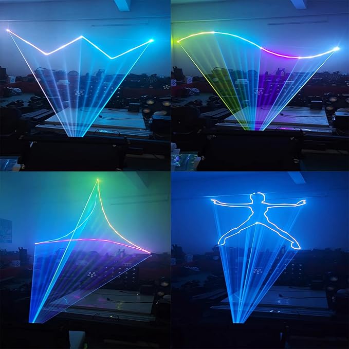 JUNMAN 5W RGB Full Color Animation Stage Effect Light DJ Disco Stage Beam Lights for Party Wedding Event Lighting Show
