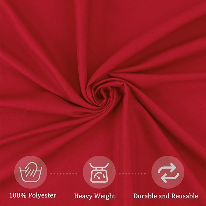 8 Pack Premium Round Tablecloth - 108 Inch Red Table Covers - Bulk Washable Polyester Fabric - Wedding Party Reception Banquet Buffet Restaurant