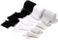 DORIS HOME 2" x21Yd Chiffon Ribbon for Flower Bouquet, Black & White Fabric Ribbon for Gift Wrapping, Handmade Frayed Ribbon for Wedding Christmas Decorations