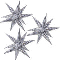 3pcs 32inch Iridescent disco explosion star foil balloons.Black white Foil Cone Star burst Balloons for disco Birthday Bachelorette Party decorations.