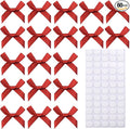 60pcs 1.7" Mini Red Ribbon Bows Decor – Small DIY Satin Bows for Crafts, Little Bows for Gift Wrapping, Tiny Bow Stickers for Note Card Bow Baby Shower Cake and Candle Decorations