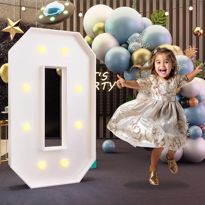imprsv Marquee Light Up Letters, 3FT Marquee Letters for Birthday Baby Shower Wedding Decorations Light Up Letters for Engagement Party Decor, Large Marquee Letters for Party Decorations, Letter O
