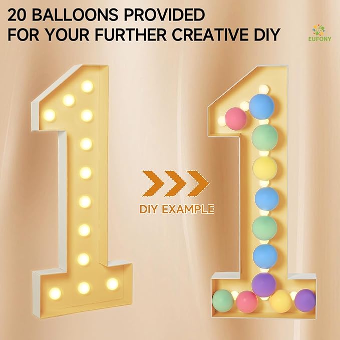 4FT Marquee Numbers, Large Light Up Numbers 3 for 3rd 13th 23th Birthday Party Decorations, Giant Light Up Number Anniversary Decor, 4 Feet Mosaic Number 3 with LED Lights DIY Kit