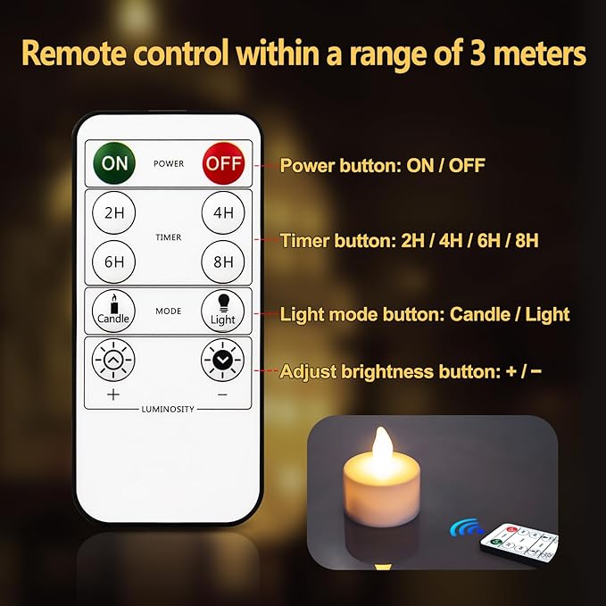 Rechargeable Tea Lights,Flameless LED Candles with Remote Timer,Battery Operated Tea Lights Flickering Votive Candle,for Home Restaurant,Holiday Party (12 Pack)