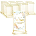 EHWINE 26 Pack 5×7 Clear Acrylic Sign Holder with Gold Borders and Vertical Stand, Double Sided Table Menu Holders Picture Frames for Wedding Table Numbers, Restaurant Signs, Photos and Art Display