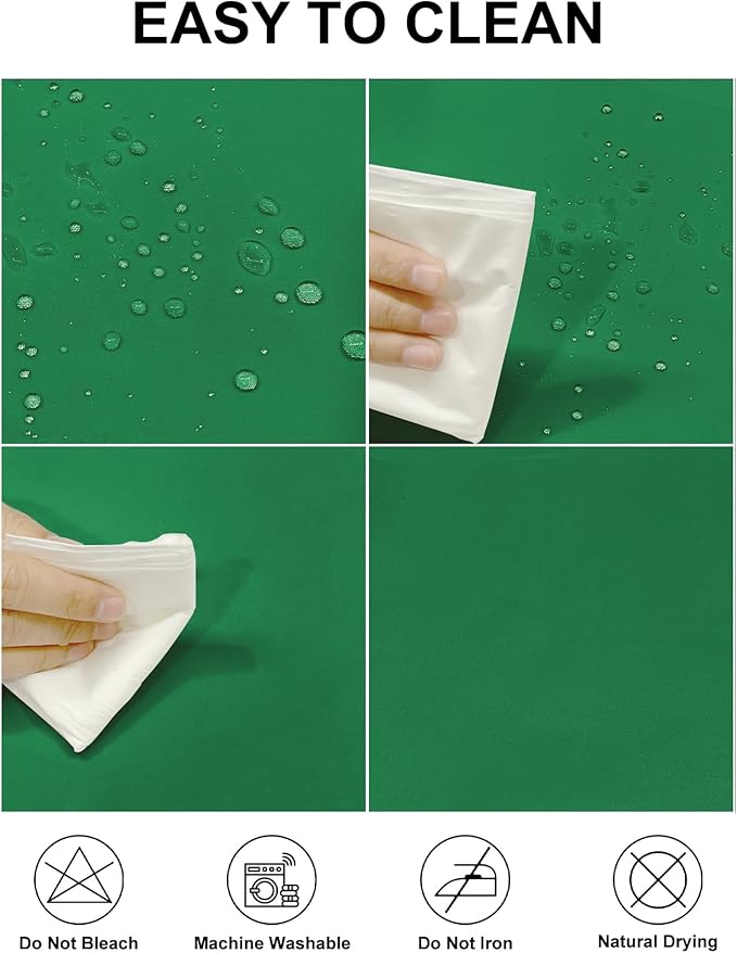 Fokitut 2 Pack Waterproof Round Tablecloth, 90 Inch, Stain Resistant and Wrinkle Polyester Table Cloth, Fabric Table Cover for Kitchen Dining, Wedding, Party, Holiday Dinner-Emerald