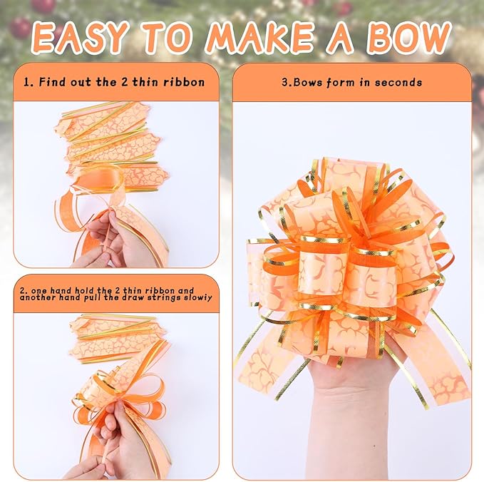12Pcs Heart Gift Wrap Pull Bows, Large 6 Inch Assorted Gift Pull Bows, for Presents,Christmas Party Birthday Gift for Wrapping Boxes,Valentine's Day Gift Decorations