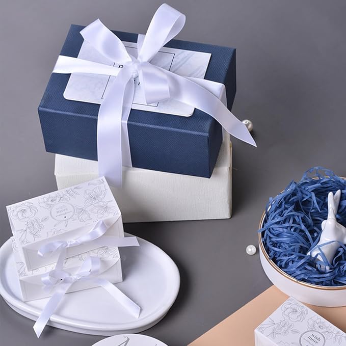 3/8" x 230 Yards White Satin Ribbon Single Faced Bulk Fabric Ribbons for Gift Wrapping, Crafting, Scrapbooking, Bows and Card Making