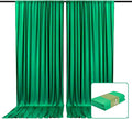 2 Panels Deep Green Backdrop Curtain, 10 x 10 Feet Background Curtains for Parties, Weddings, Baby Showers, Bachelorette Halloween, Christmas Birthday Party Photoshoot Backdrop Curtains Decorations