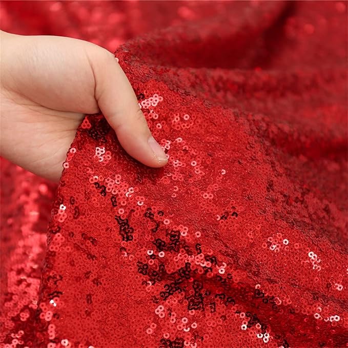 Red Sequin Backdrop Curtains 2 Panels 4FTx8FT Glitter Red Photo Backdrop Drapes Party Wedding Baby Shower Curtain Sparkle Photography Background