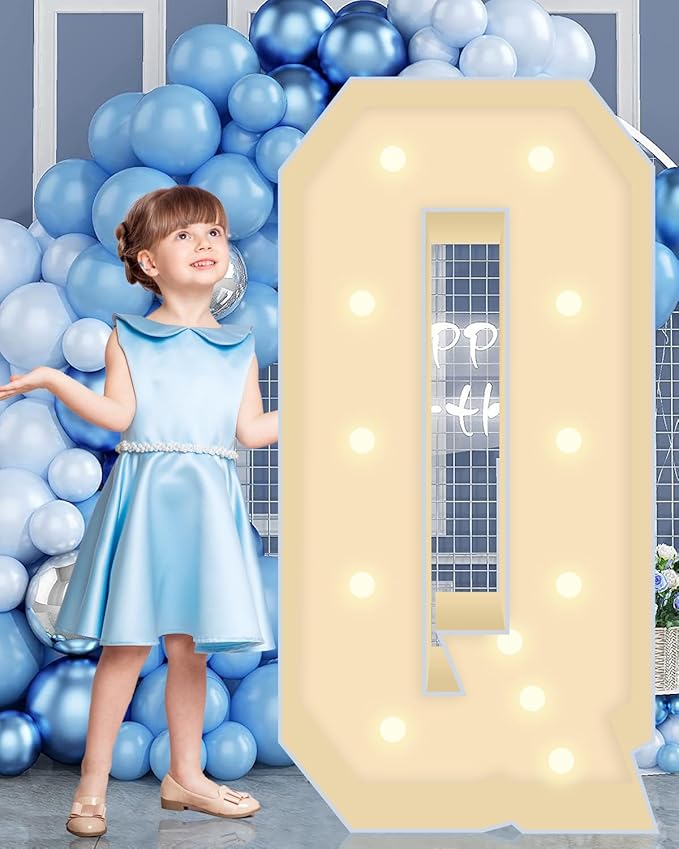 4FT Marquee Plastic Letters Q - Light up Letters Q Are Made from Corrugated Plastic Board - Quick Assembly Without Tools, Disassembled Components Can Be Used for Garage Sale Signs, Yard Sale Signs