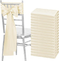 fani 60 PCS Ivory Satin Chair Sashes Bows Universal Chair Cover for Wedding Reception Restaurant Event Decoration Banquet,Party,Hotel Event Decorations (7 x 108 inch)