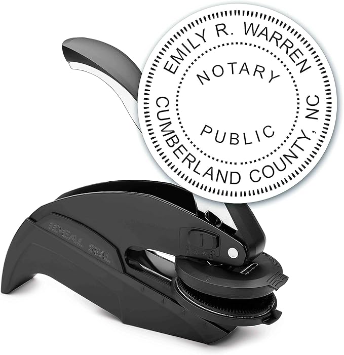 MaxMark Notary Seal Round Embosser for North Carolina State - Includes Gold Burst Seal Labels (50 Count)