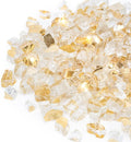 Stanbroil 10-Pound Fire Glass - 1/4 inch Reflective Tempered Fire Glass for Fireplace Fire Pit, Gold Reflective