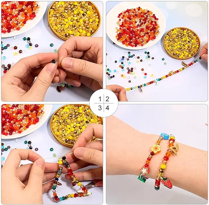 400PCS 4MM Crystal Glass Beads for Jewelry Making - Blue Series Rondelle Faceted Beads for Bracelet, DIY Crafts, Wind Chimes, Suncatchers - Round Spacer