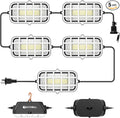 50FT LED Construction String Lights, 75W Super Bright 7500LM Plug in Linkable String Work Lights, 5000K Waterproof IP67 Temporary Lighting for Construction Sites, Jobsites, Indoor & Outdoo