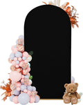 6.6FT Wedding Arch Covers Arch Backdrop Cover Arch Stand Covers Set Arch Cover Spandex Fabric Stretchy Backdrop for Wedding Birthday Party Decoration Baby Shower (Black, Cover Only)