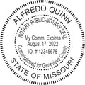 MaxMark Round Notary Pre-Inked Stamp for State of Missouri