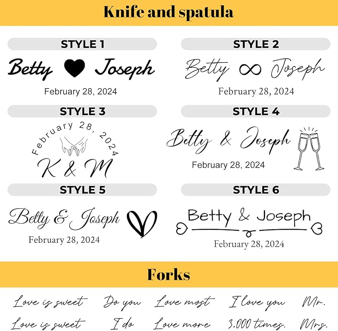Personalized Wedding Cake Knife and Server Set Stainless Steel Forks Cake Cutter Server Engraved Cake Cutting Set for Wedding Anniversary Engagement Birthday Gifts