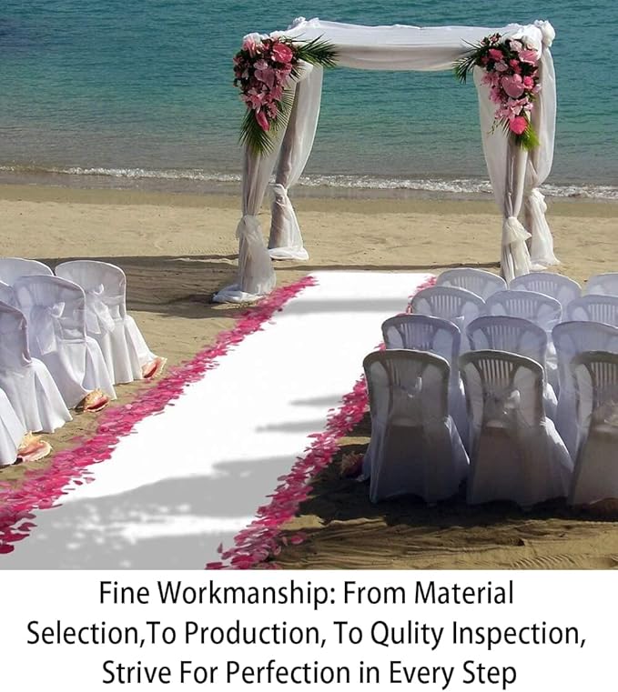 ShinyBeauty White Sequin Sparkle Wedding Aisle Runner 3FTx15FT Elegant Bridal Carpet for Indoor & Outdoor Ceremonies, Reusable Decor