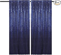 Navy Blue Sequin Backdrop Curtains 4FTx8FT 2 Panels Navy Backdrop Curtain for Parties Glitter Backdrop Photo Background for Wedding Baby Shower