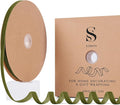 Olive Green Christmas Velvet Ribbon for Tree, Gift Wrapping, Flower Bouquet, Wreath Decorations, Bow Making 3/8'', 25 Yards
