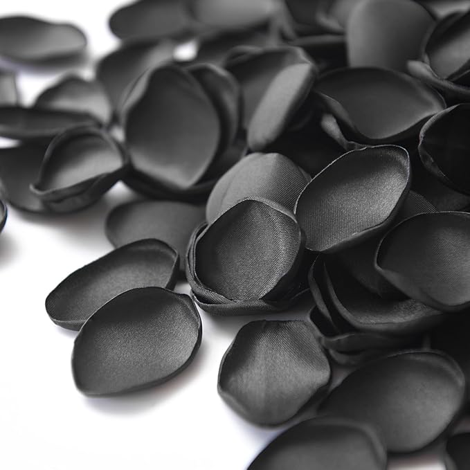 Ling's Moment Rose Petals, Silk Flower Petals for Wedding/Aisle/Flower Girl Baskets/Table Centerpiece Décor,etc.Black 200pcs