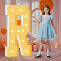 4FT Marquee Letters R, Large Marquee Light Up Letters, Mosaic Balloon Frame Letter for Engagement Wedding Decorations Birthday Party Backdrop Decor, Balloon Arch Kit