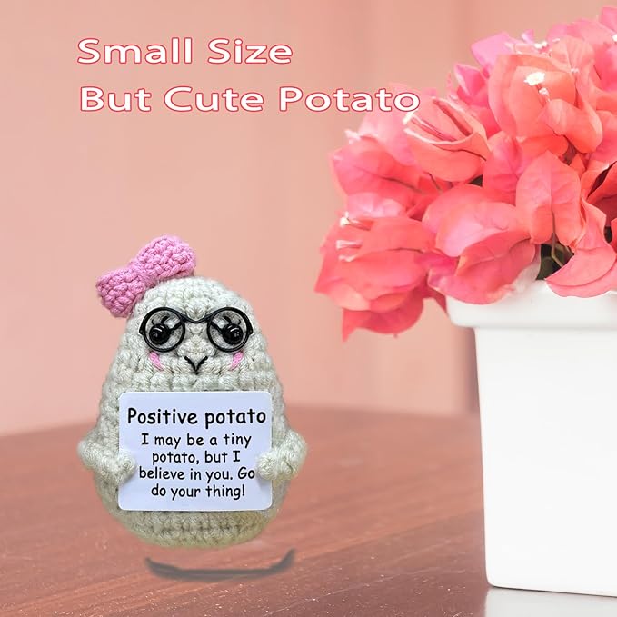 Crochet Emotional Support Potato-Handmade Mental Health Gifts for Friends,Family-Uplifting Gifts for Grandpa,Grandma Mom,Dad,Teens