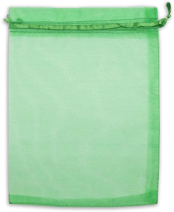 TheDisplayGuys 100-Pack 6x8 Light Green Sheer Organza Gift Bags with Drawstring, Jewelry Candy Treat Wedding Party Favors Mesh Pouch