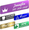 Custom Engrave Name Tag Badges Personalized Magnetic Name Badges with Logo Customize Metal ID Work Tags with Pin Backing Name Tag for Nurses Uniforms Employees Staff