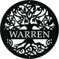 Personalized Tree of Life Metal Sign, Custom Last Name Signs Family Monogram, Made in USA