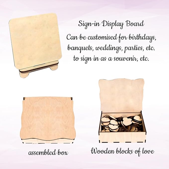 Personalized Wedding Guest Book Alternative Custom Name & Date Guestbook Sign Customized Guest Book Drop Box Decor for Wedding Anniversary Party Birthday(Style 1)