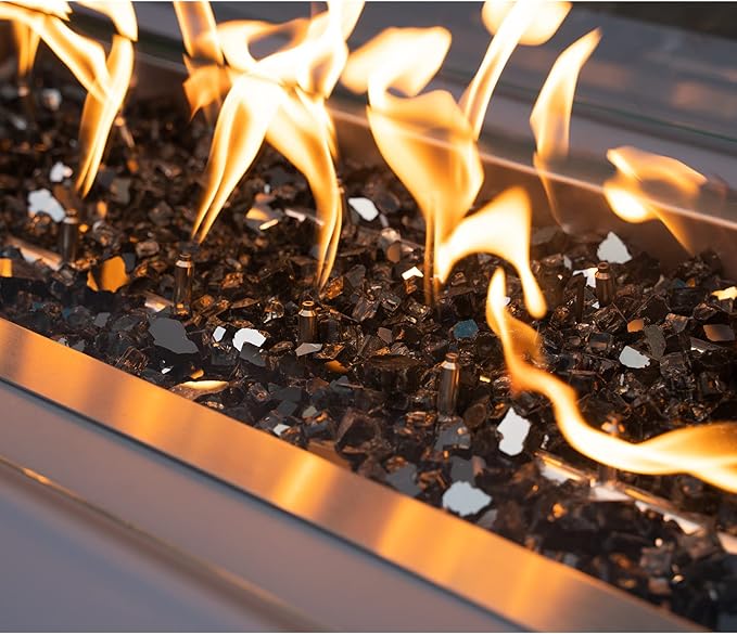 Stanbroil 10-Pound Fire Glass - 1/2 inch Reflective Tempered Fire Glass for Fireplace Fire Pit, Onyx Black Reflective