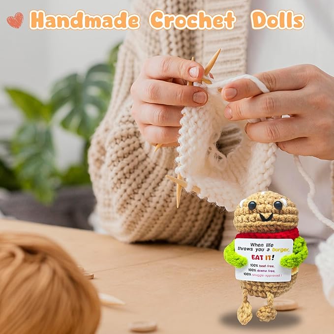 Funny Handmade Hamburger Gift-Unique Cute Presents for Women & Men,Emotional Cheer Support,Birthday Gifts for Her/Him,Friends,Coworkers,Family