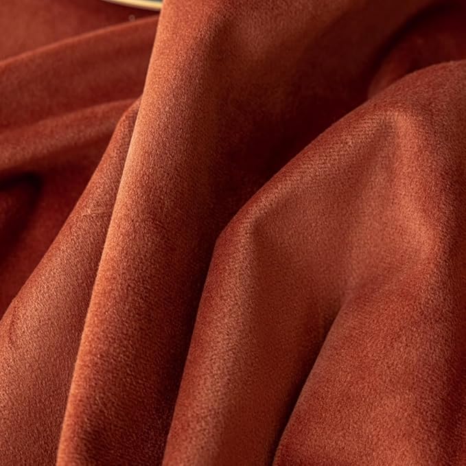 F-CHU Luxury Burnt Orange Tablecloth Thickset Velvet Tablecloth with Beautiful Gold Vintage Tassels Table Cloth for Home Decor Wedding, Party, Banquet and Events 67" Round