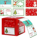 Elcoho 300 Pieces Christmas Self Adhesive Gift Tag Self Stick Stickers Gift Name Tag Christmas Stickers with 6 Different Designs (Color A)