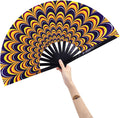 Amajiji Large Folding Hand Rave Fan Popping Fan for Line Dancing Clacking Fans for Boots On The Ground Dance,Party,Decoration,Festival (Peacock)
