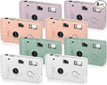 LEIFIDE 8 Pcs Disposable Camera Bulk for Wedding Single Use One Time 35mm Camera with Flash Color Film for Photography Anniversary Travel Camp Party Supplies(Cute Color)