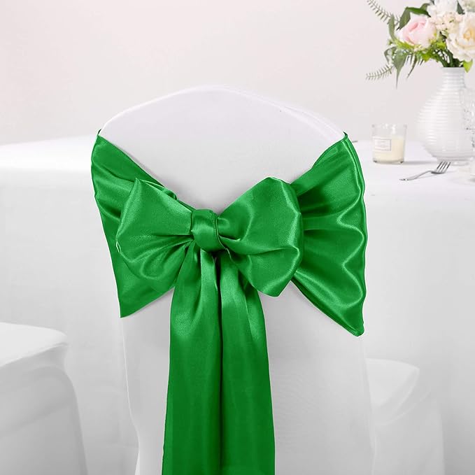 10-Pack Satin Table Runner Emerald 12 x 108 inches Long, Table Runners for Wedding, Birthday Parties, Banquets Decorations（10 Pack, 12x108 Inch, Emerald）