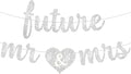 KatchOn, Silver Glitter Future Mr & Mrs Banner - 10 Feet, Pre-Strung, No DIY | Future Mr and Mrs Banner | Engagement Party Decorations | Bachelorette Party Decorations, Bridal Shower Decorations