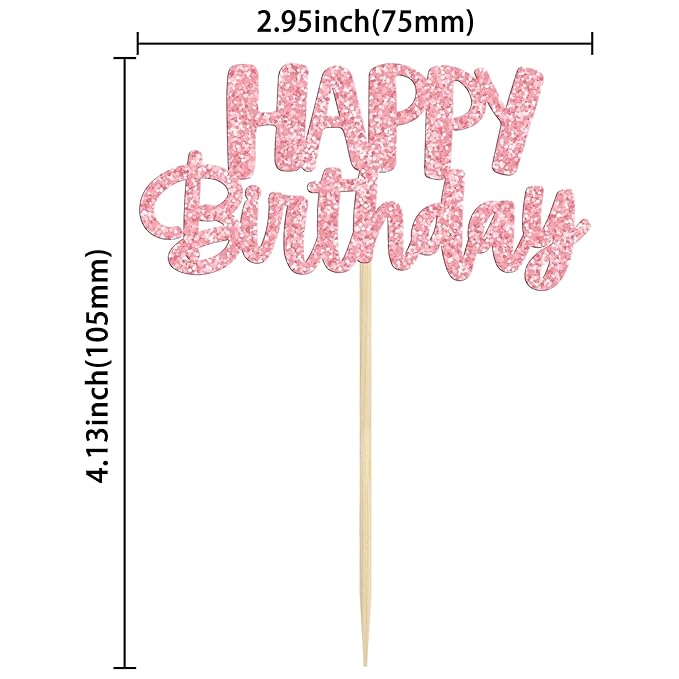 Gyufise 24Pcs Happy Birthday Cupcake Toppers Glitter Birthday Cupcake Food Picks for Celebrating Happy Hallowenn Theme Party Cake Decorations Supplies Purple White Silver