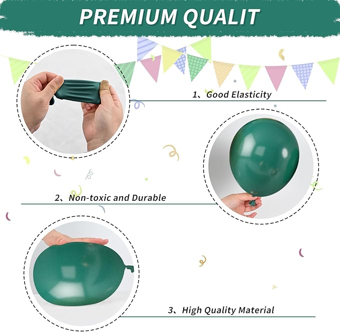 Green and Yellow Balloons, Tractor Football Sport Theme Balloon, Black Yellow Vintage Dark Green Balloons Green Confetti Balloon for Man Boy Birthday Baby Shower Party Decoration