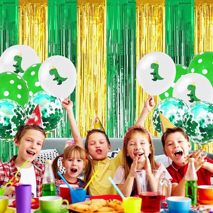 BEISHIDA 2Pcs Green Gold Door Streamers Congrats Grade 2025 Decoration Backdrop Foil Fringe Tinsel Party Streamers Curtains Backdrops for Birthday 2025 Graduation St Patrick's Day (3.28 ft x 6.56 ft)
